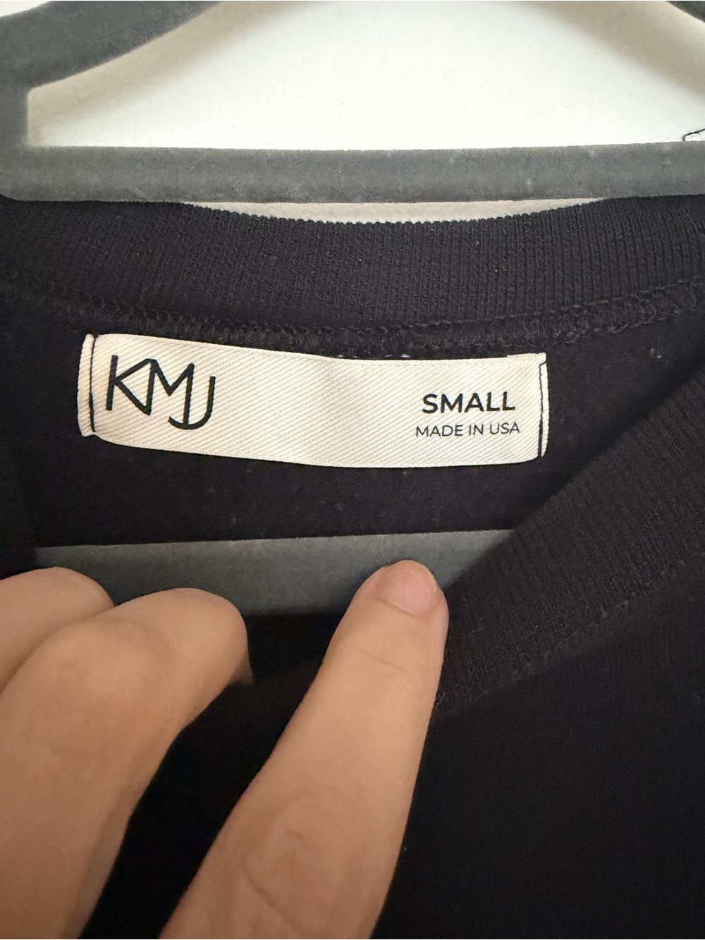 KMJ - Cooper sweatshirt - Black Puff Sleeve Crewneck Sweatshirt, 3/4 sleeve size - Picture 2 of 3